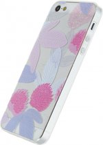 Apple iPhone 5 Hoesje - Xccess - Serie - Hard Kunststof Backcover - Pink Floral - Hoesje Geschikt Voor Apple iPhone 5