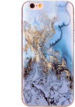 Apple iPhone 6/6s Hoesje - Mobigear - Marble Serie - TPU Backcover - Blauw - Hoesje Geschikt Voor Apple iPhone 6/6s