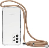 Samsung Galaxy A52 Hoesje - Mobiparts - Lanyard Serie - TPU Hoesje met koord - Nude - Hoesje Geschikt Voor Samsung Galaxy A52