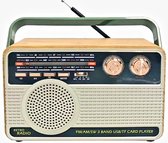 Draagbare Retro Design Radio- Bluetooth- USB SD-TF ingang- Oplaadbaar- Afstandsbediening