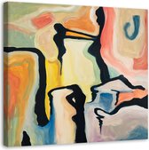 Trend24 - Canvas Schilderij - Pastel Samenstelling - Schilderijen - Abstract - 30x30x2 cm - Meerkleurig