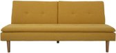 2-zits converteerbare houten bank - gele stof - L 189 x D 105 x H 86 cm - ELIANA