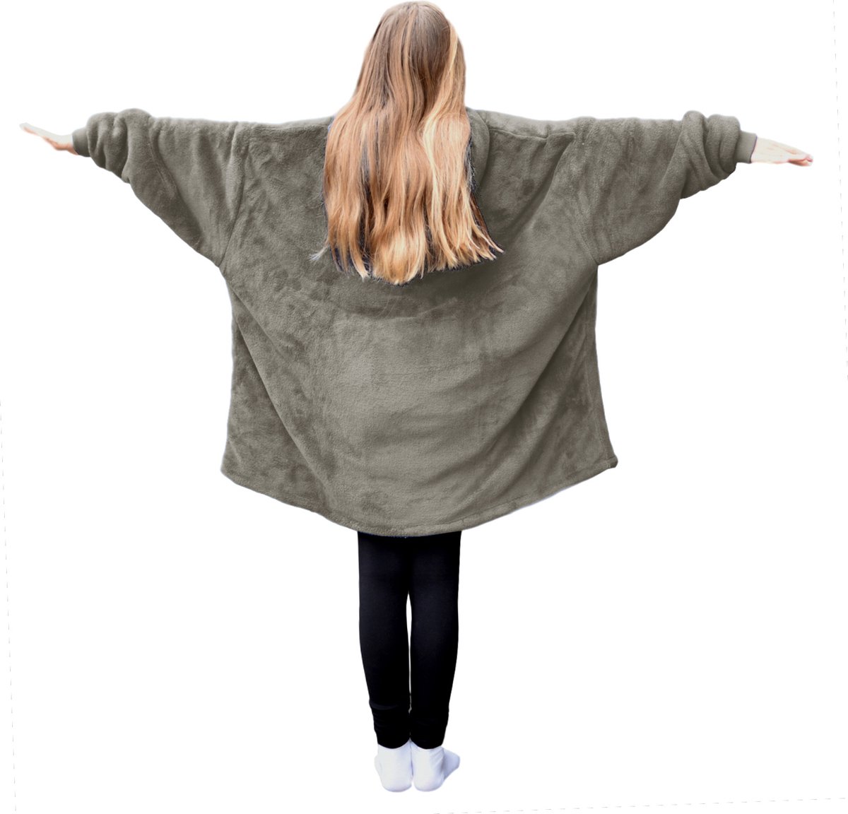 Plaid met mouwen - kind - fleece - glow in the dark - Badrock