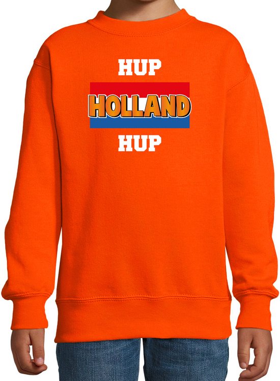 Oranje fan sweater voor kinderen - hup Holland hup - Nederland supporter - EK/ WK trui / outfit 130/140 (9-10 jaar)