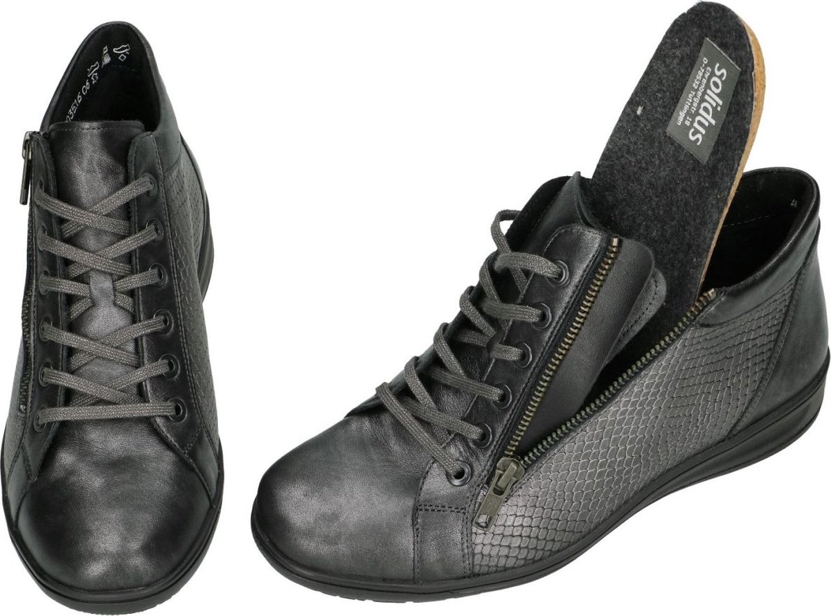 Solidus -Dames grijs donker sneakers maat bol