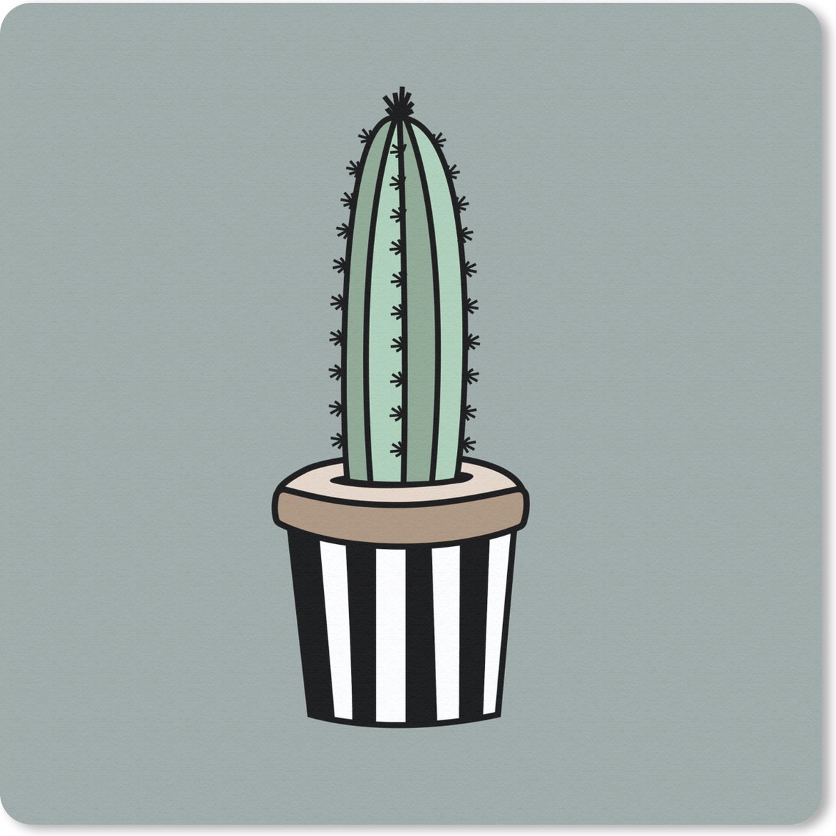 Muismat 30x30 cm - Mousepad Cactus - Bloempot - Design - Muismatten