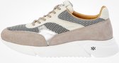 KUNOKA Ari Beige silver - Sneakers Dames - maat 36 - Beige Zilver Wit