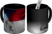 Magische Mok - Foto op Warmte Mokken - Koffiemok - Vlag van Indonesië - Magic Mok - Beker - 350 ML - Theemok