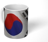 Mok - Koffiemok - Close-up van de vlag van Zuid-Korea - Mokken - 350 ML - Beker - Koffiemokken - Theemok