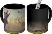 Magische Mok - Foto op Warmte Mokken - Koffiemok - Kinderkamer - Dinosaurus - Boom - Magic Mok - Beker - 350 ML - Theemok