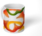 Mok - Drie uitgesneden plakjes paprika - 350 ML - Beker