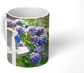 Mok - Piket hek met hortensia - 350 ML - Beker