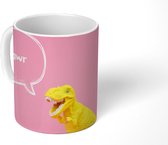 Mok - Koffiemok - Dinosaurus - Geel - Quotes - Mokken - 350 ML - Beker - Koffiemokken - Theemok