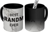 Magische Mok - Foto op Warmte Mokken - Koffiemok - Spreuken - Quotes - Best grandma ever - Oma - Magic Mok - Beker - 350 ML - Theemok - Mok met tekst