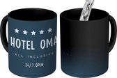 Magische Mok - Foto op Warmte Mokken - Koffiemok - Hotel oma - Oma - Lieve oma - Moederdag - Magic Mok - Beker - 350 ML - Theemok