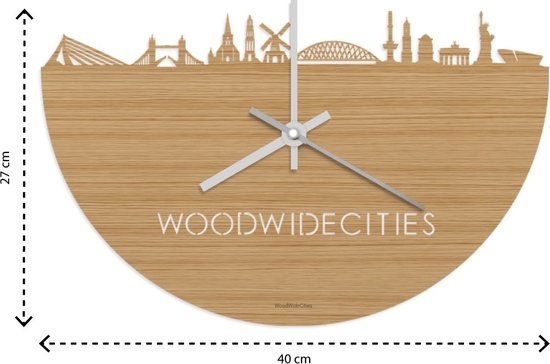 Skyline Klok Loon op Sable Bamboe - Ø 40 cm - Home Decor - Décoration murale salon