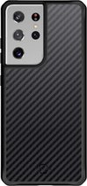 Itskins Hybrid Carbon Backcover Samsung Galaxy S21 Ultra hoesje - Zwart