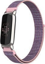 Nylon loop bandje Roze/Zand geschikt voor Fitbit Luxe