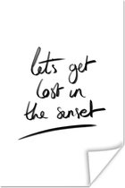 Affiche Citations - Perdons Let's au coucher du soleil - Proverbes - Voyages - 20x30 cm