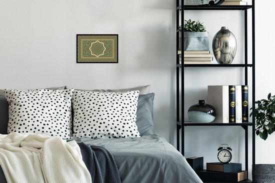 Cadre photo avec affiche - Tapis persan - Tapis - Mandala - Vert - 30x20 cm - Cadre pour affiche