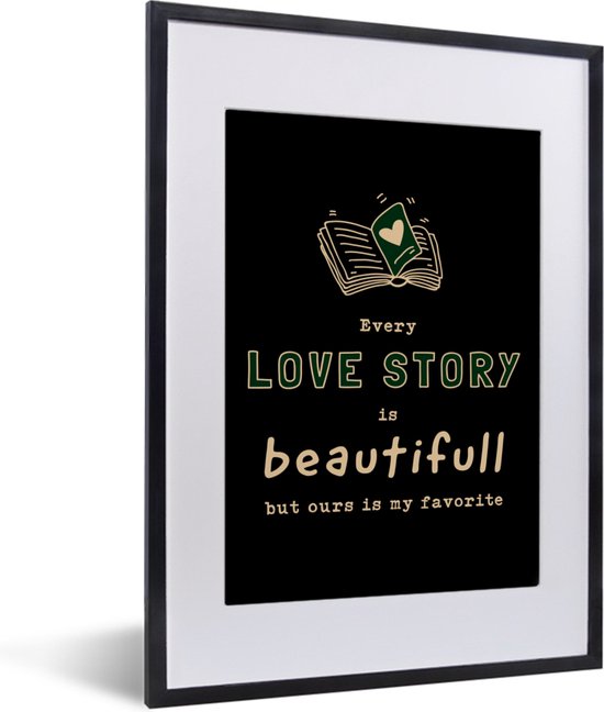 Grote hoeveelheid geschiedenis eetbaar Poster met lijst Leuk kado voor partner - Our love story wit - 30x40 cm |  bol.com