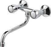 Handson Thomas keukenkraan (Chroom) - Onderuitloop - 14 cm - 2-knops