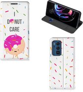 Bookcase met Quotes Motorola Edge 20 Pro Smartphone Hoesje Cadeautjes voor Meisjes Donut