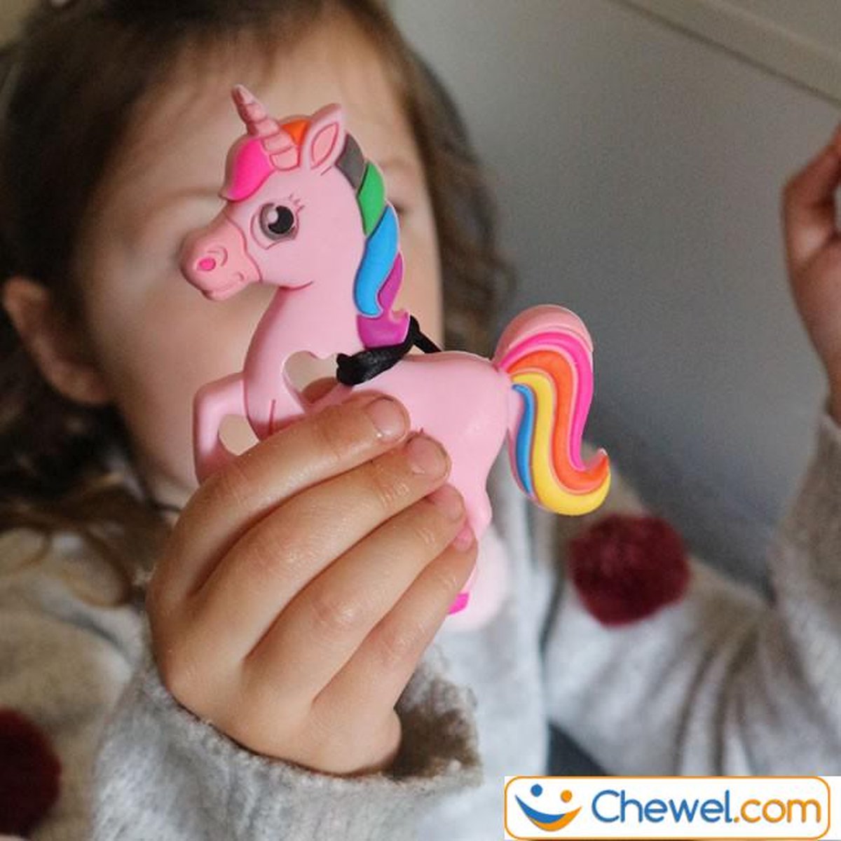 Chewel® Bijtketting Unicorn Eenhoorn Regenboog Roze | Meer Rust en Concentratie op School/Thuis | Stop Nagelbijten en Overprikkeling | BPA vrij — afbeelding 8