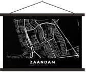 Porte-affiche avec affiche - Affiche scolaire - Carte - Zaandam - Nederland - 60x40 cm - Lattes noires