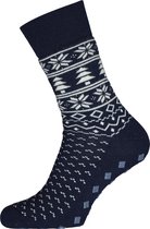 Burlington Homepads Fair Isle - huissokken winter - blauw met wit -  Maat: 40-46