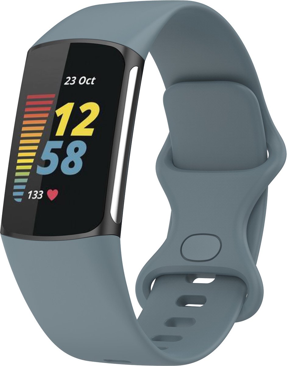 123watches sport band - leisteen - SM - Geschikt voor Fitbit Charge 5 & 6
