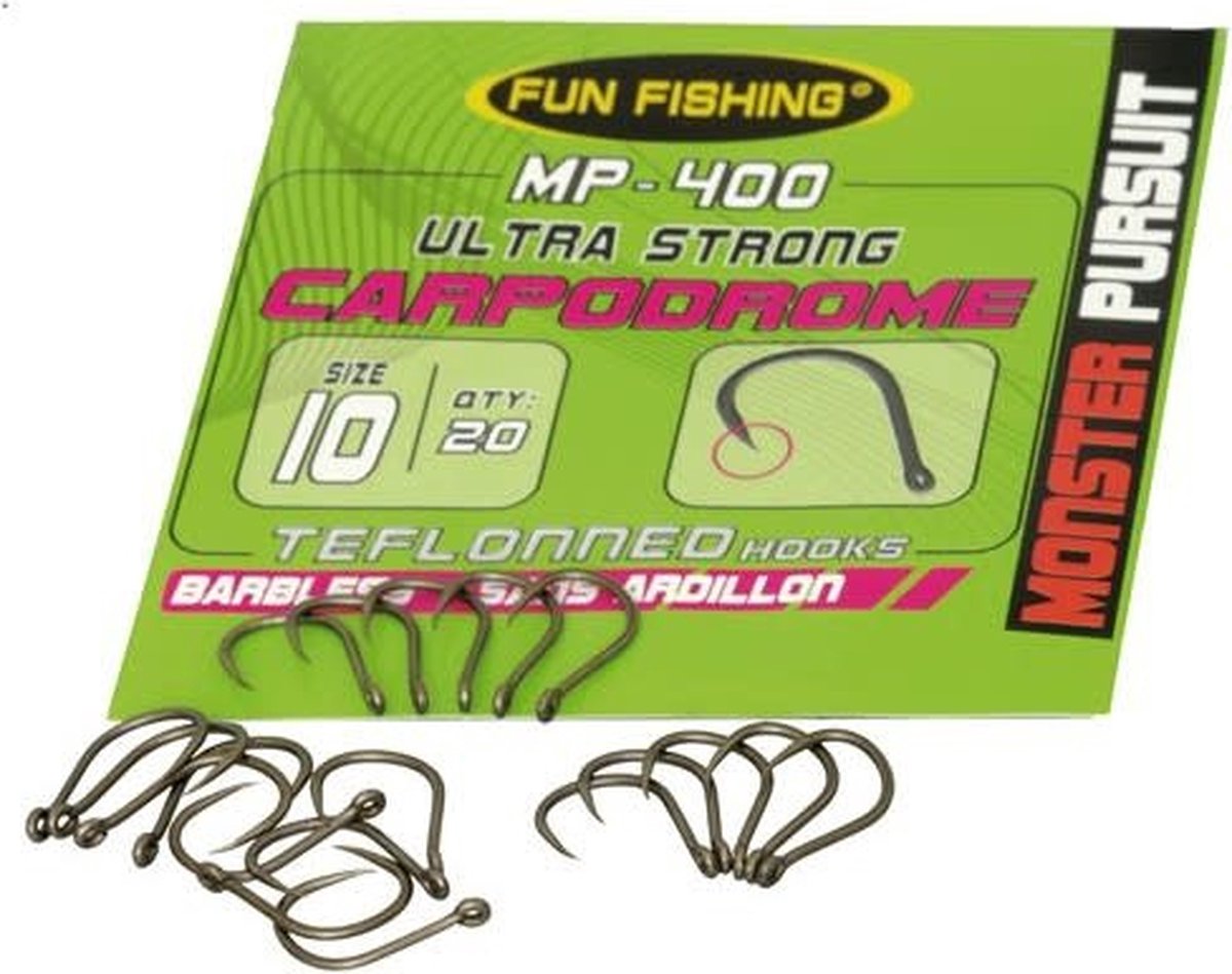 Fun Fishing Haak MP-400 Ultra Strong Barbless (20 pcs) - Maat : 8