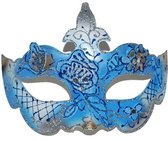 Blauw oogmasker met bloemen