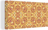 Peinture sur toile Tapis Persan - Tapis - Motifs - Oranje - 40x20 cm - Décoration murale