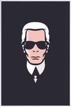 JUNIQE - Poster met kunststof lijst Lagerfeld -13x18 /Wit & Zwart