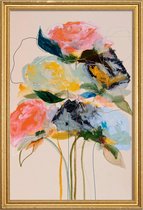 JUNIQE - Poster met houten lijst Bloomseries Cadmium -60x90 /Kleurrijk