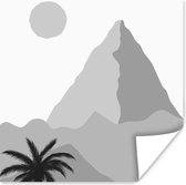 Affiche Illustration - Pyramide - Zwart - Wit - 50x50 cm