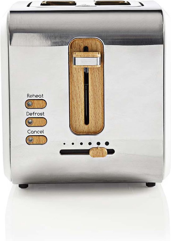 Nedis Broodrooster – 2 Brede Sleuven – 6 Standen – Soft-Touch – Wit