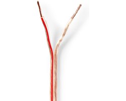 Nedis Speaker-Kabel - 2 x 1.50 mm² - Koper - 15.0 m - Rond - PVC - Transparant - Rol