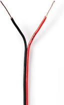 Nedis Speaker-Kabel | 2x 0.35 mm² | CCA | 100.0 m | Rond | PVC | Rood / Zwart | Folieverpakking