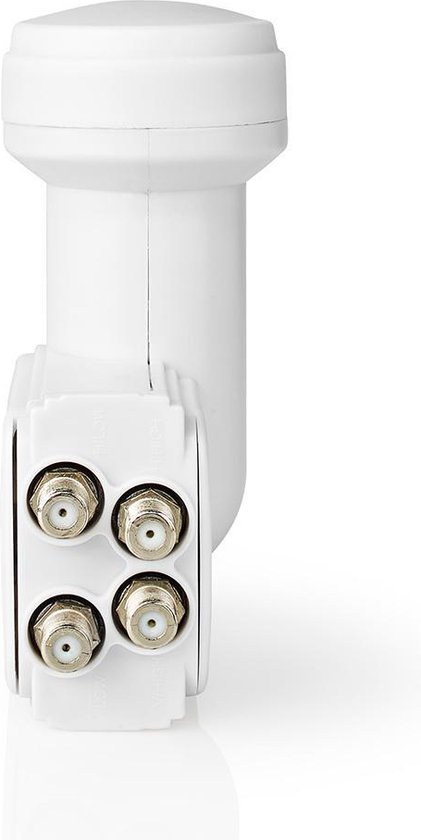 Nedis LNB | Quad | Outputs: 4x F-connector | Ruisbereik: 0.85 dB | Conversiewinst: 55-67 dB | Wit Wit