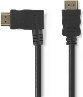 High Speed ​​HDMI™-Kabel met Ethernet | Links Gehoekte HDMI™ Connector | HDMI™ Connector | 4K@30Hz | 10.2 Gbps | 1.50 m | Rond | PVC | Zwart | Polybag