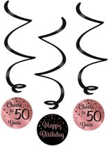 Swirl decorations rose/black - 50