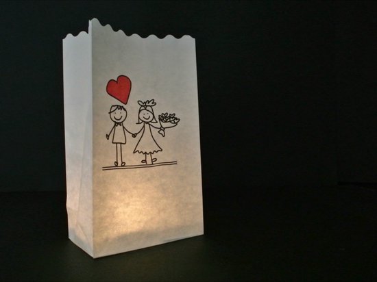 10 gepersonaliseerde bedrukte Candle Bags met uw foto, logo of tekst, standaard formaat, candlebags, candle bag VOLANTERNA®