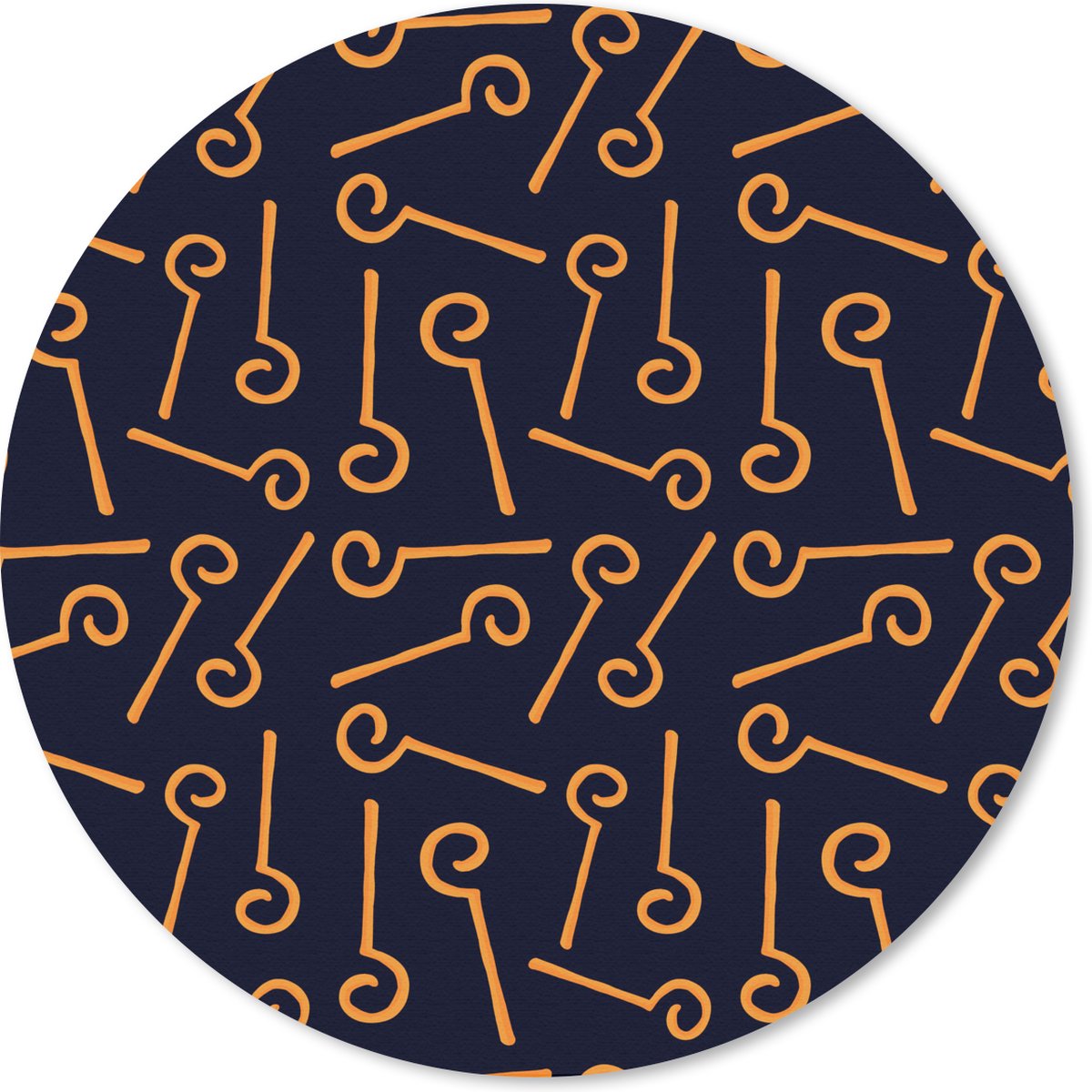 Muismat rond 50x50 cm - Mousepad Sint - Sinterklaas - Staf - Kinderen - Jongens - Meisjes - Kids - Ronde muismatten