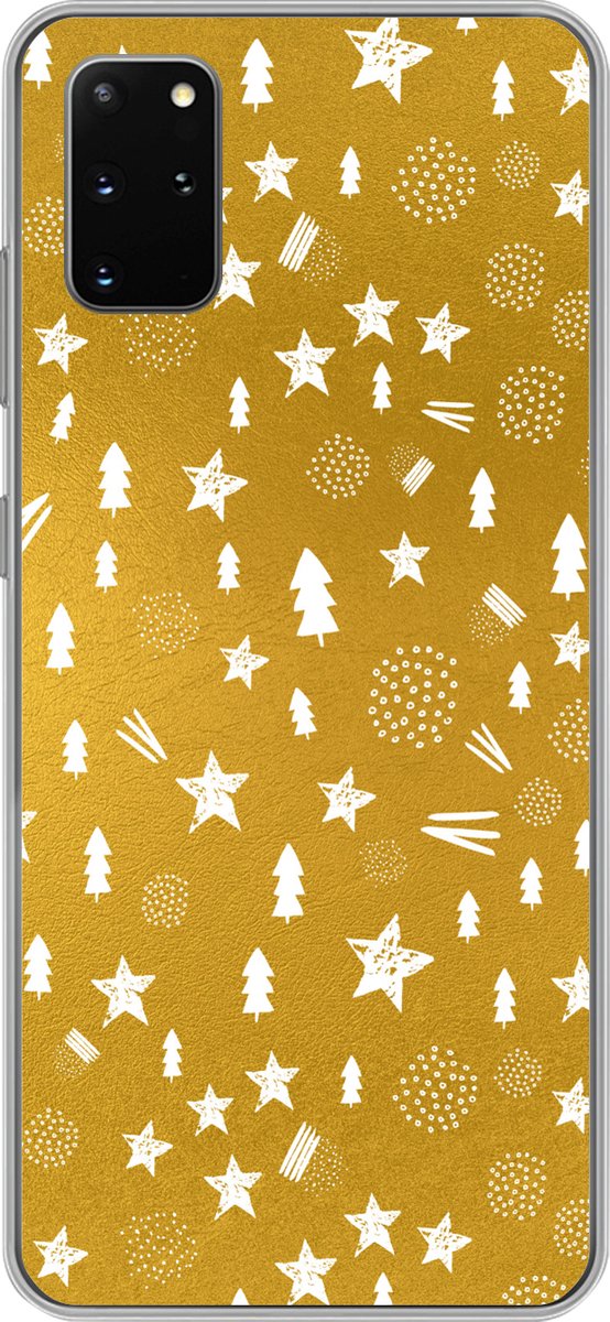 Telefoonhoesje Geschikt voor Samsung Galaxy S20 Plus hoesje - Kerst - Feest - Goud - Siliconen Telefoonhoesje Telefoonhoesje