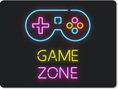 Gaming Muismat - Mousepad - 23x19 cm - Controller - Game - Neon - Zwart - Quotes - Game zone - Geschikt voor Gaming Muis en Gaming PC set - Schoolspullen tieners