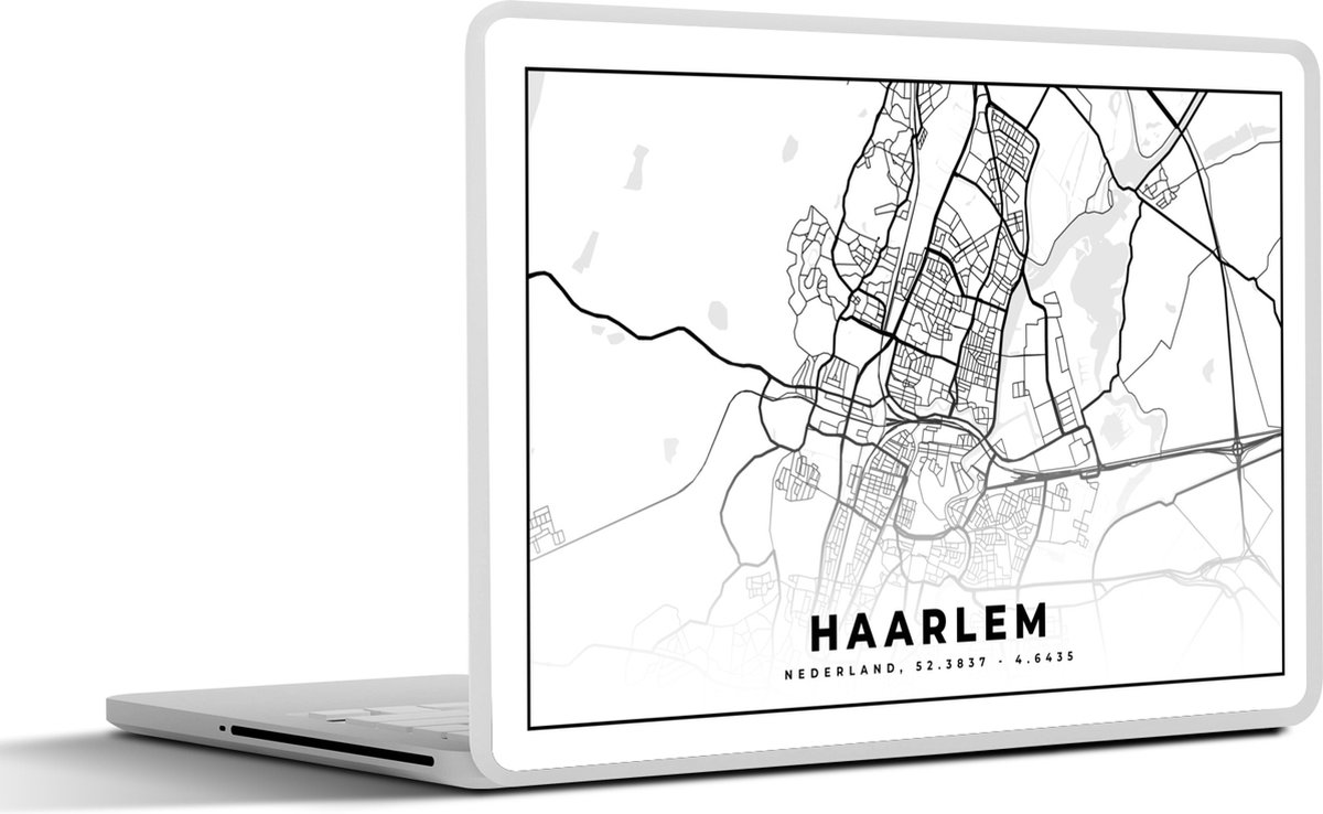 Laptop sticker - 17.3 inch - Kaart - Nederland - Haarlem - 40x30cm - Laptopstickers - Laptop skin - Cover