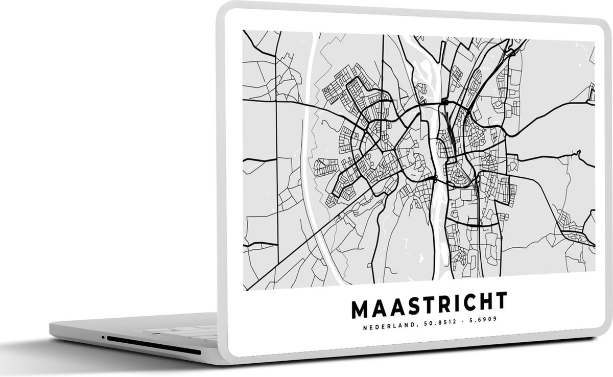Laptop sticker - 12.3 inch - Kaart - Maastricht - Nederland - 30x22cm - Laptopstickers - Laptop skin - Cover