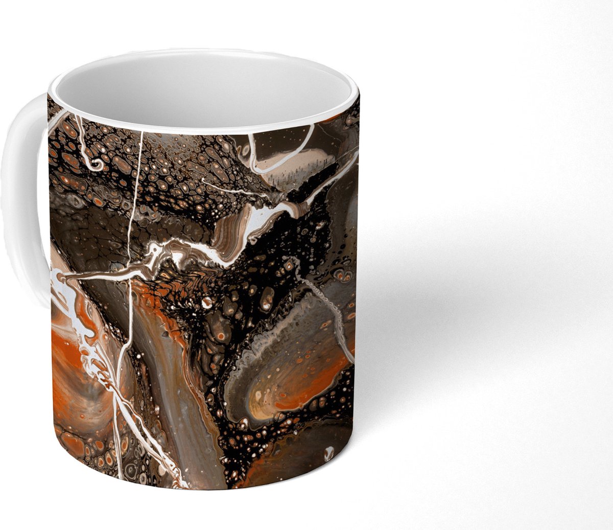 Mok - Koffiemok - Acrylverf - Patronen - Rood - Mokken - 350 ML - Beker - Koffiemokken - Theemok